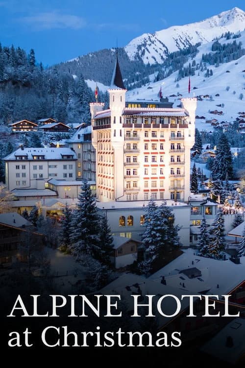 Alpine Hotel at Christmas poster